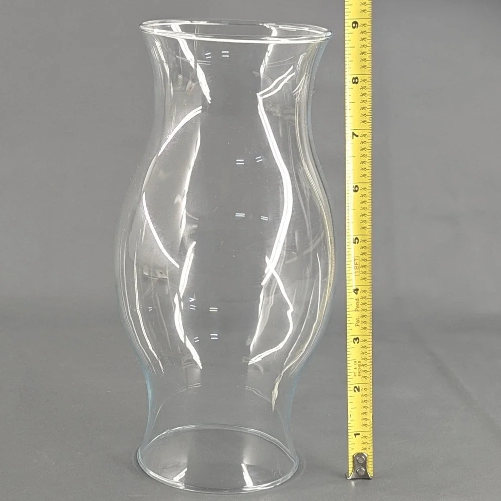 Clear Glass Hurricane Lamp Chimney Shade Replacement 8.75 Inch Flared Rim